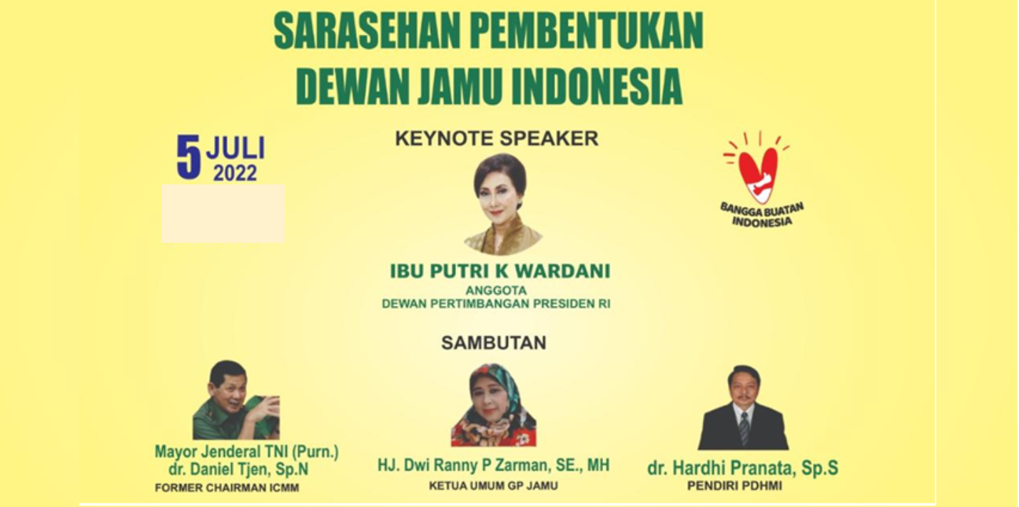 Menyongsong Sarasehan Pembentukan Dewan Jamu Indonesia. Ini Latar Belakang Pendiriannya